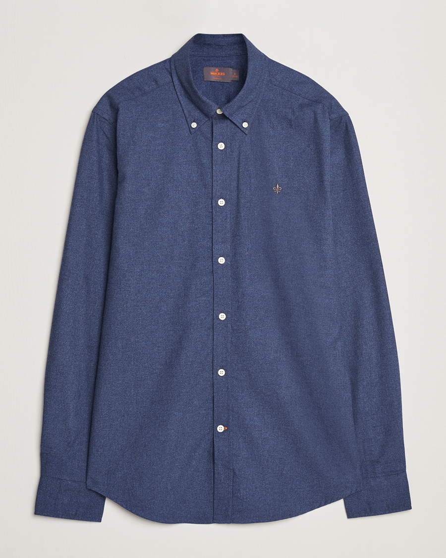 Men | Shirts | Morris | Watts Flannel Shirt Navy