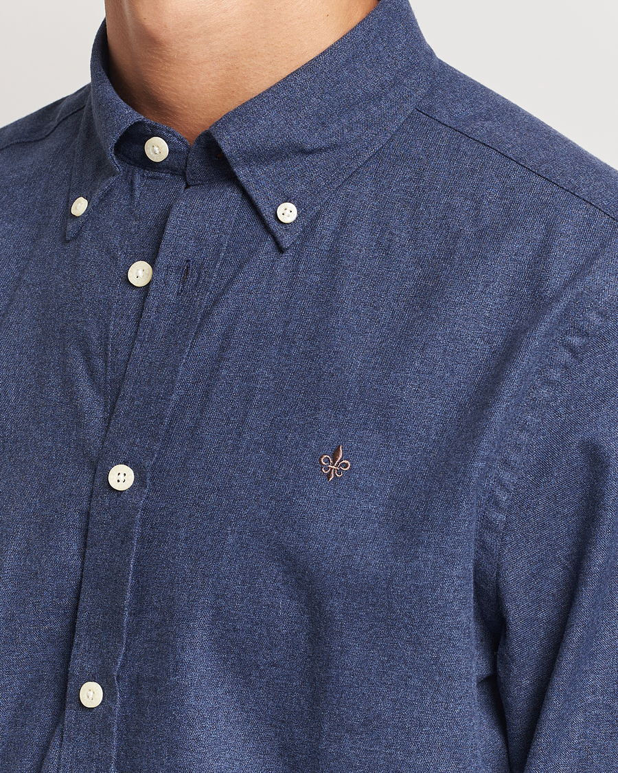 Men | Shirts | Morris | Watts Flannel Shirt Navy
