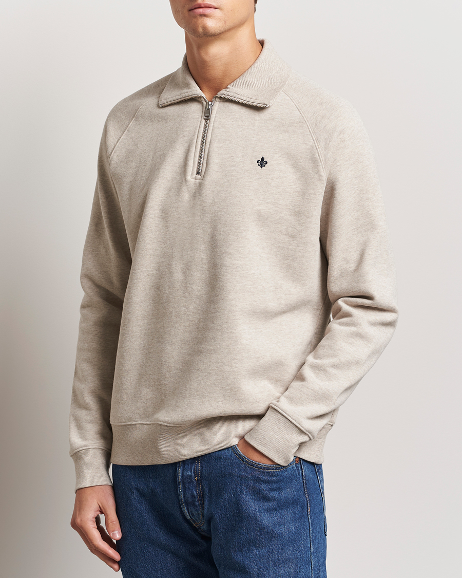 Morris Maryon Half Zip Sweatshirt Khaki at CareOfCarl.com