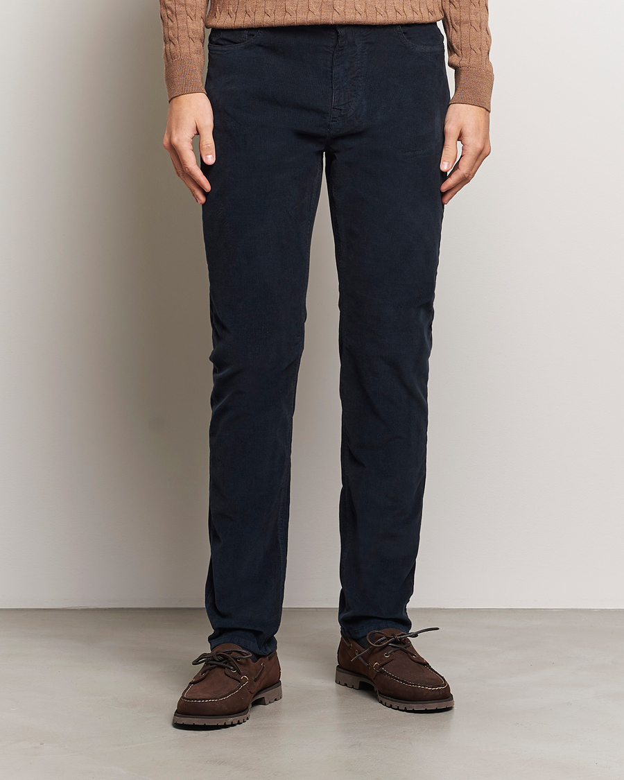 Men | Trousers | Morris | James Corduroy 5-Pocket Pant Navy