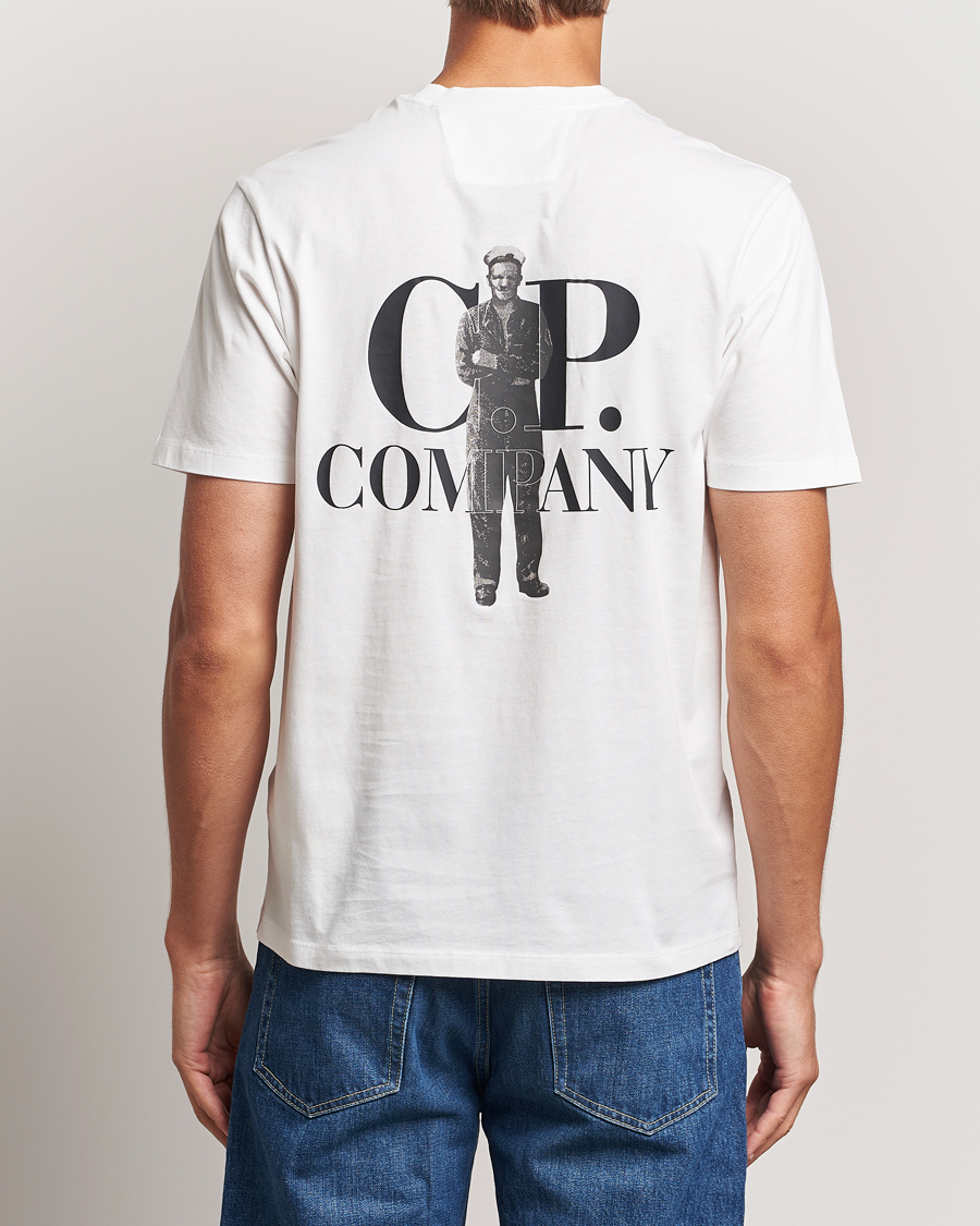 Men | T-Shirts | C.P. Company | Jersey Back Logo T-Shirt White