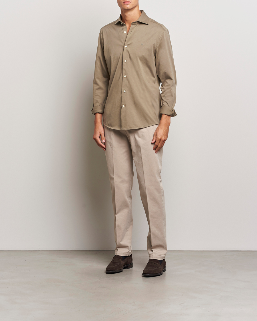 Men | Shirts | Morris | Dressed Jersey Shirt Olive