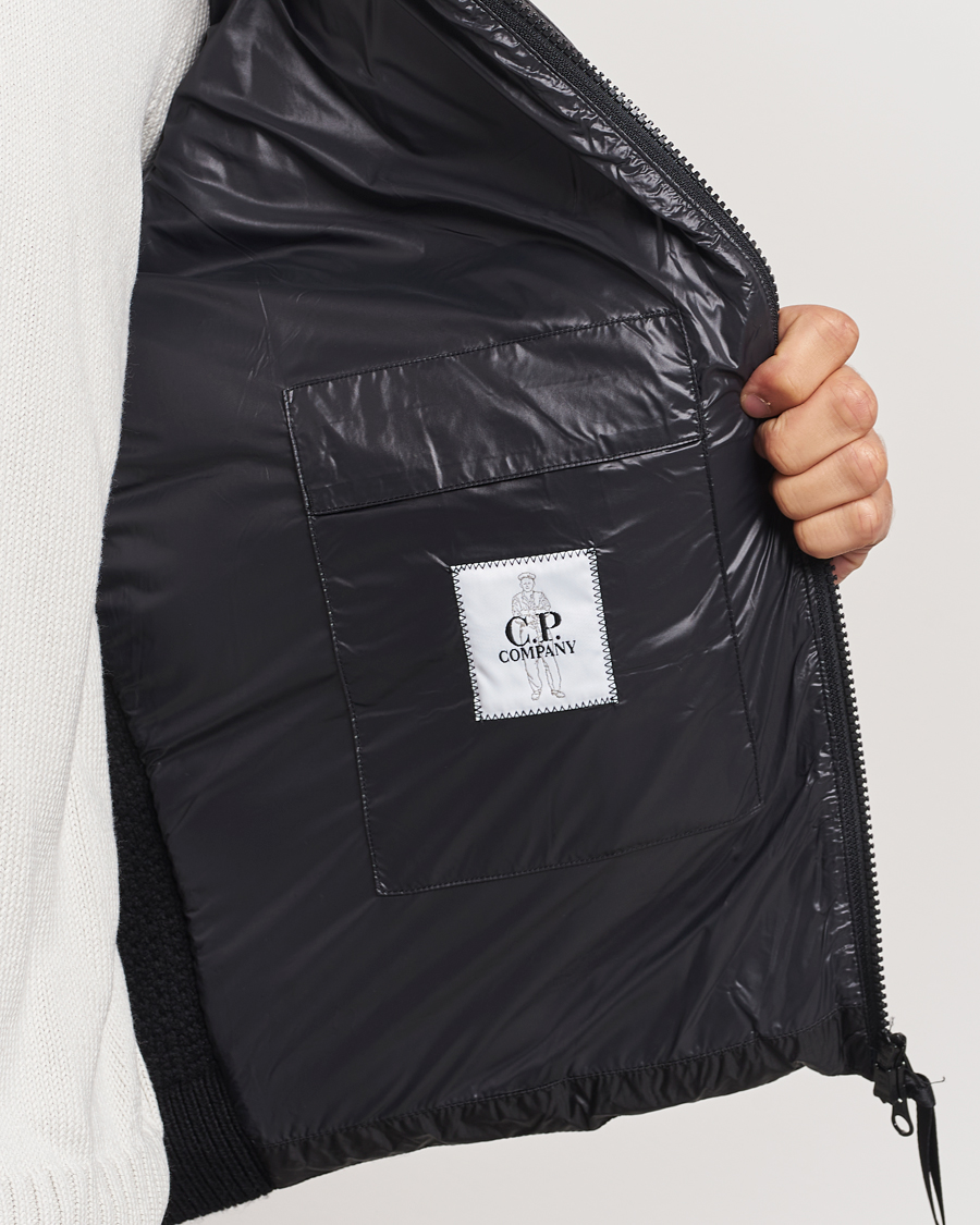 Men | Coats & Jackets | C.P. Company | Merino Wool Padded Hybrid Hood Jacket Black