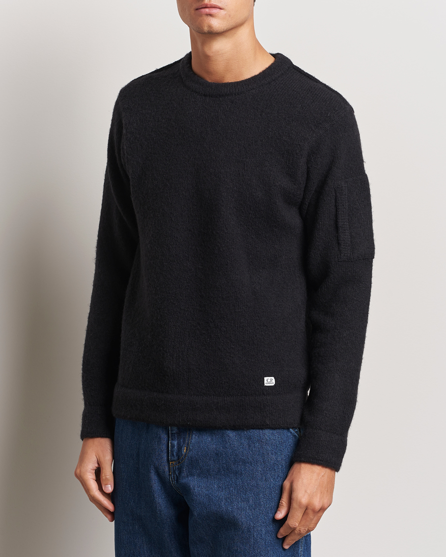 Men | Sweaters & Knitwear | C.P. Company | Alpaca Soft Knitted Crewneck Black