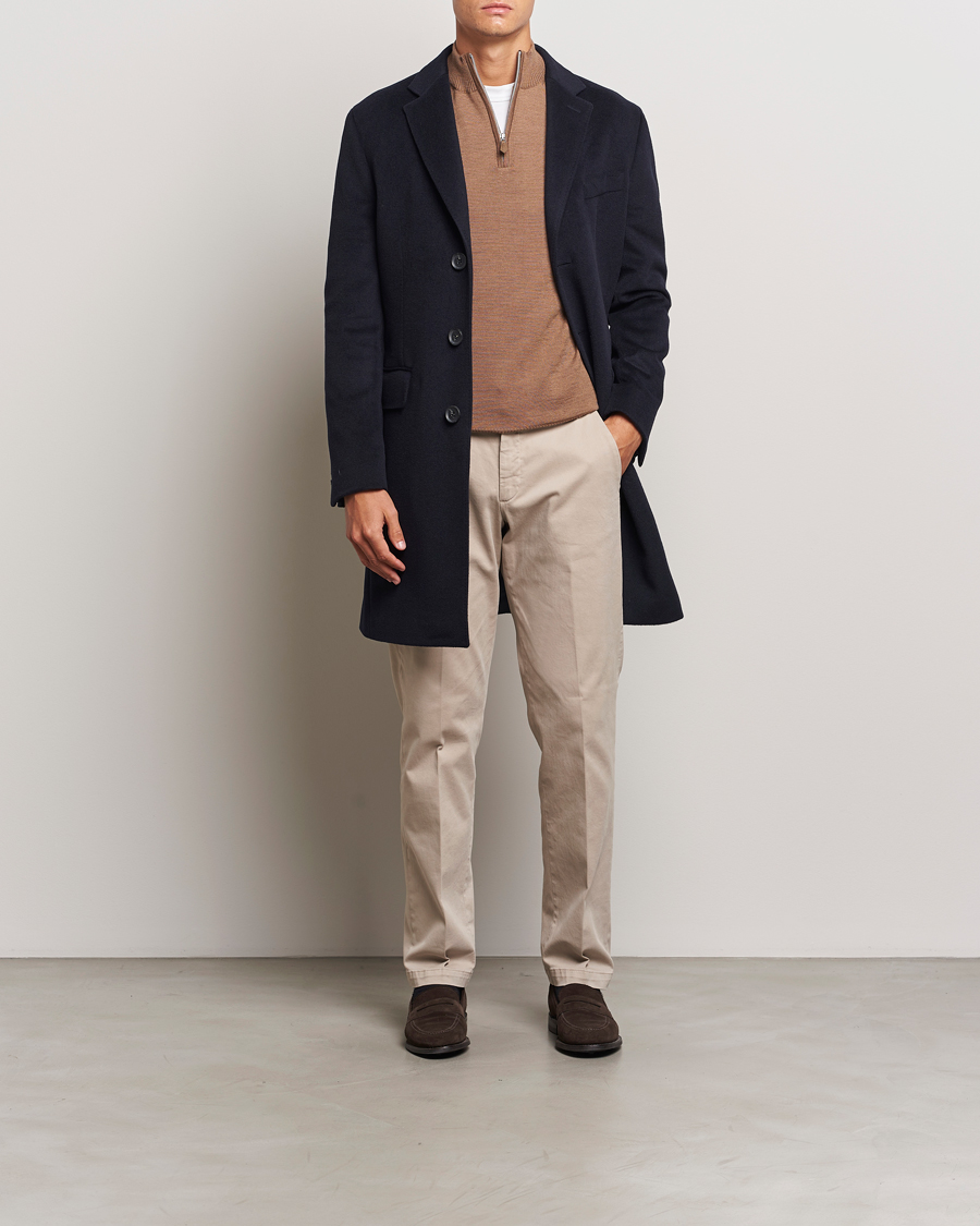 Men | Coats & Jackets | Oscar Jacobson | Sylar Wool/Cashmere Coat Navy