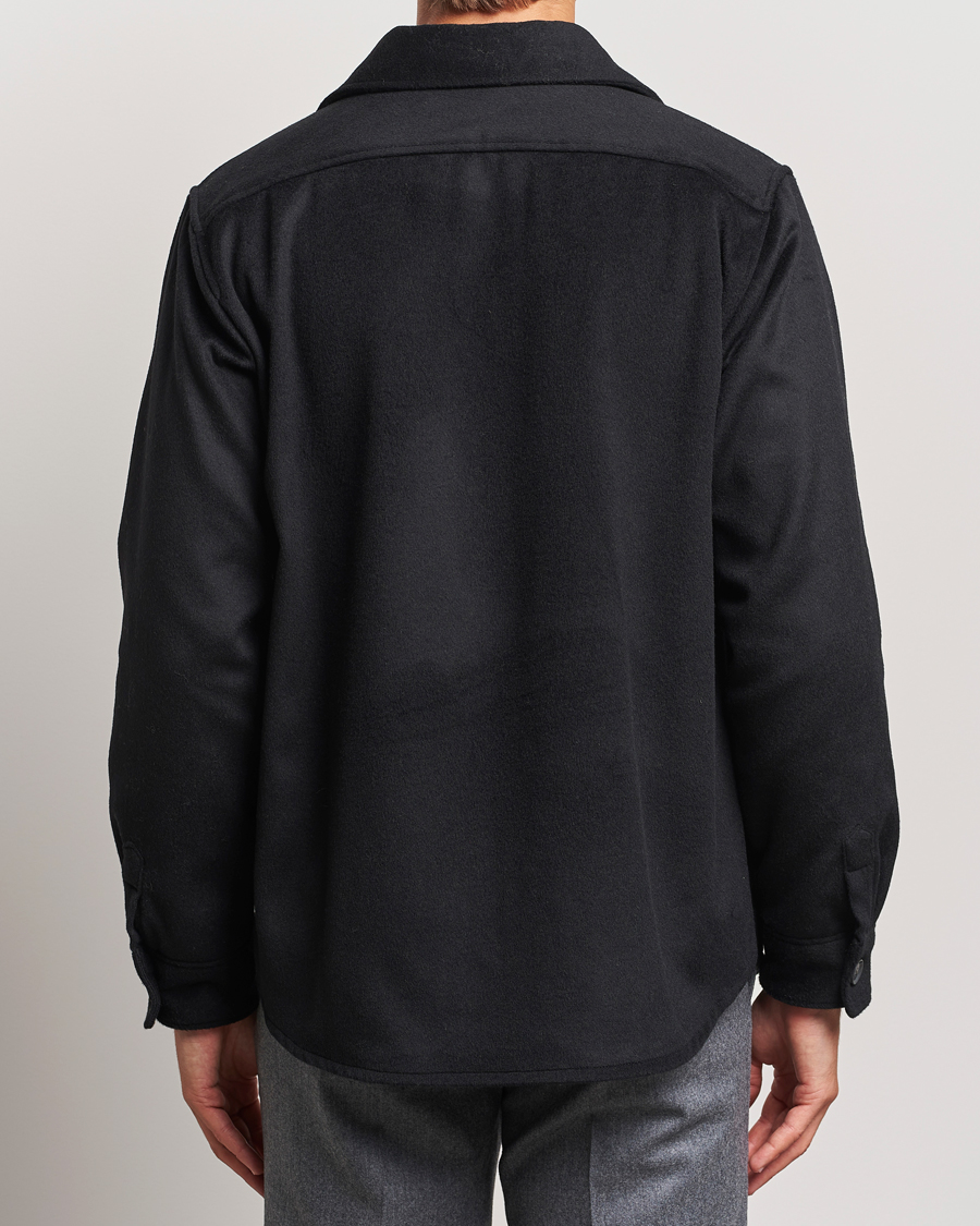 Men | Coats & Jackets | Oscar Jacobson | Maverick Wool/Cashmere Shirt Jacket Black