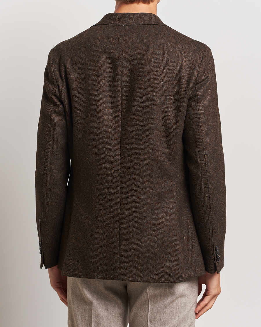Men | Blazers | Oscar Jacobson | Fogerty Moon Herringbone Tweed Blazer Brown