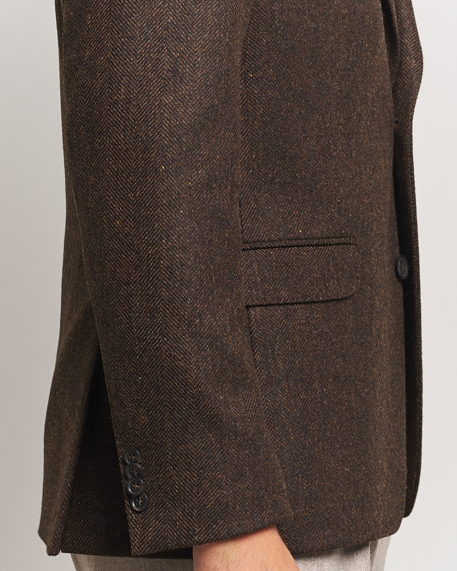 Men | Blazers | Oscar Jacobson | Fogerty Moon Herringbone Tweed Blazer Brown