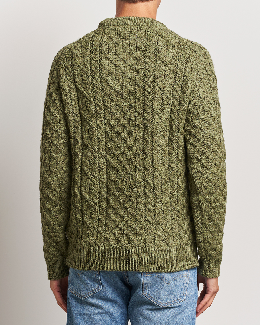 Men | Sweaters & Knitwear | Peregrine | Hudson Wool Aran Knitted Jumper Apple