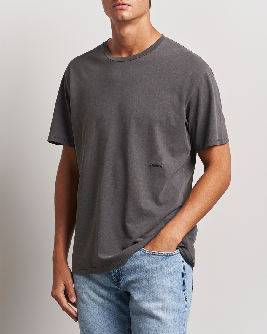 Men | T-Shirts | FRAME | Short Sleeve Relaxed T-Shirt Washed Anthracite