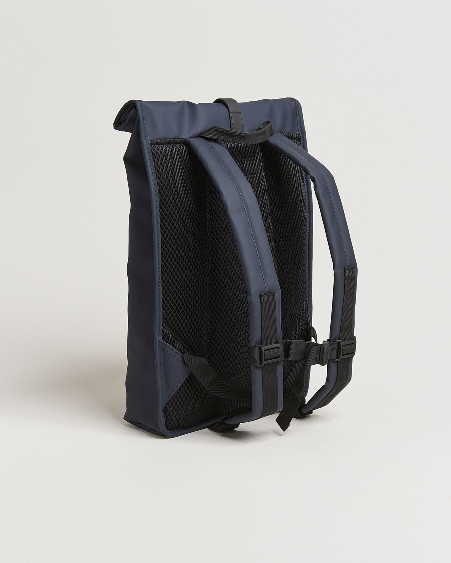 RAINS Rolltop Rucksack 47 Backpack - Waterproof Navy Blue Laptop Backpack - View #12