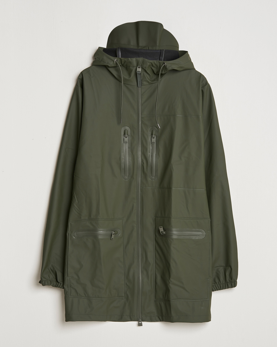 Men | Coats & Jackets | RAINS | Cargo Long Jacket Green