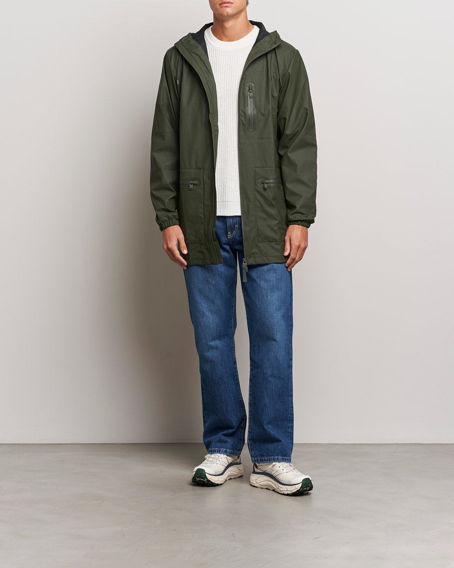Men | Coats & Jackets | RAINS | Cargo Long Jacket Green