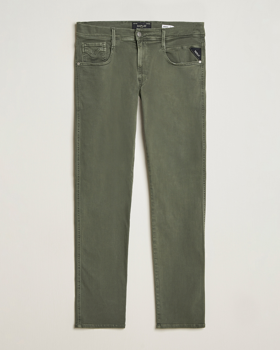 Men | Trousers | Replay | Anbass Hyperflex X.Lite 5-Pocket Pants Dark Green