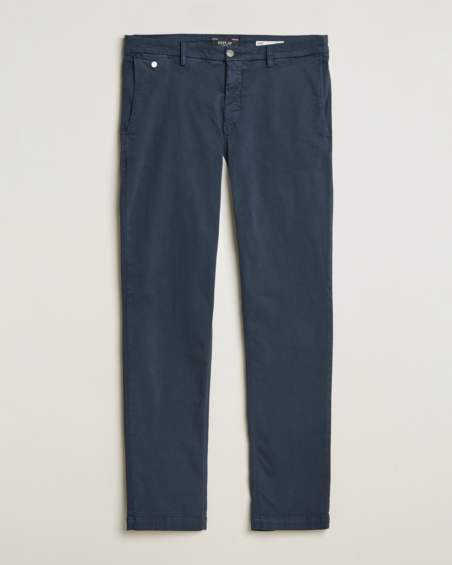 Men | Trousers | Replay | Benni Hyperflex X-Lite Chinos Navy