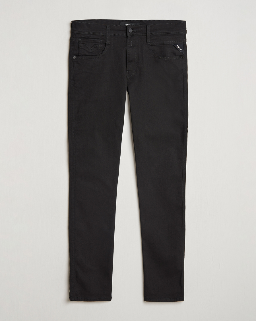 Men | Trousers | Replay | Anbass Hyperflex Re-Used Jeans Forever Black