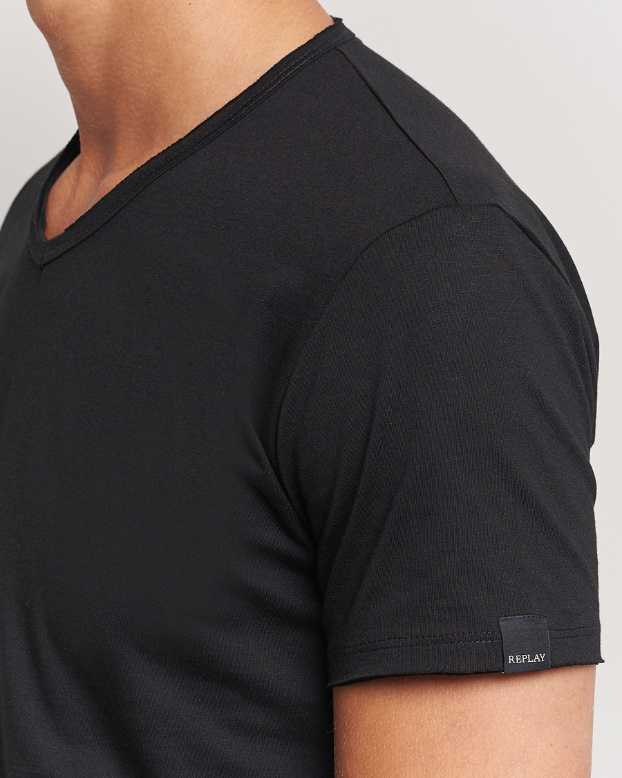 Men | T-Shirts | Replay | V-Neck T-Shirt Black