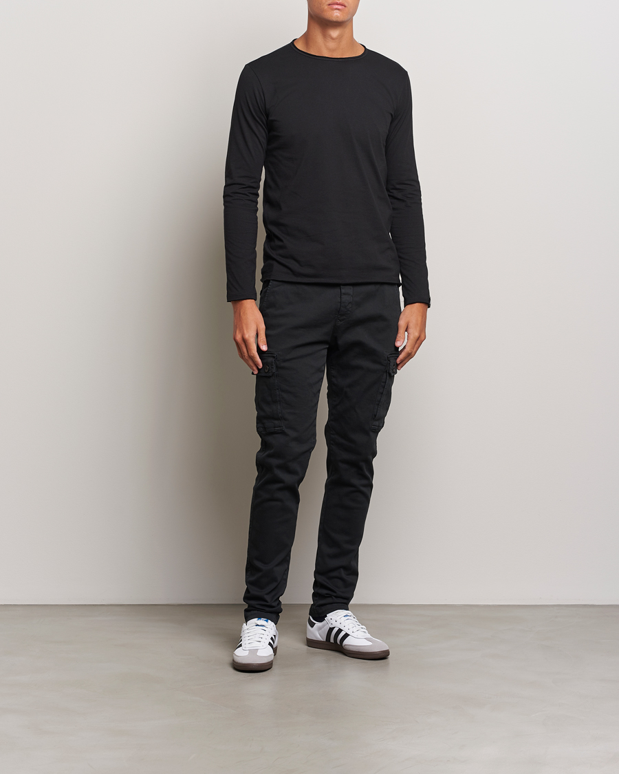 Men | T-Shirts | Replay | Crew Neck Long Sleeve T-Shirt Black