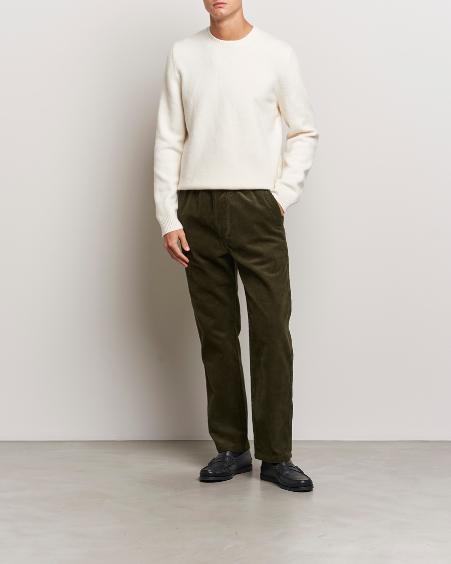 Men | Trousers | Samsøe Samsøe | Jabari Corduroy Drawstring Trousers Forest Night