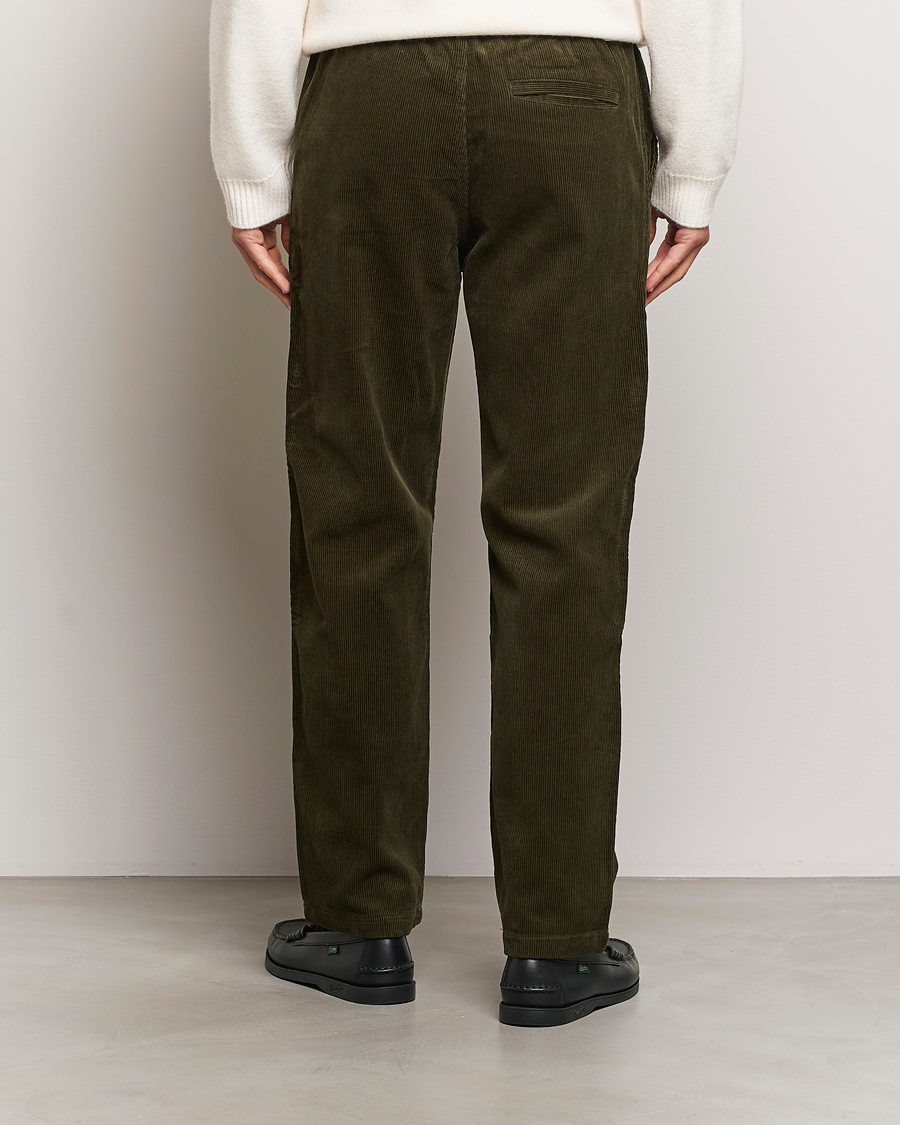 Men | Trousers | Samsøe Samsøe | Jabari Corduroy Drawstring Trousers Forest Night