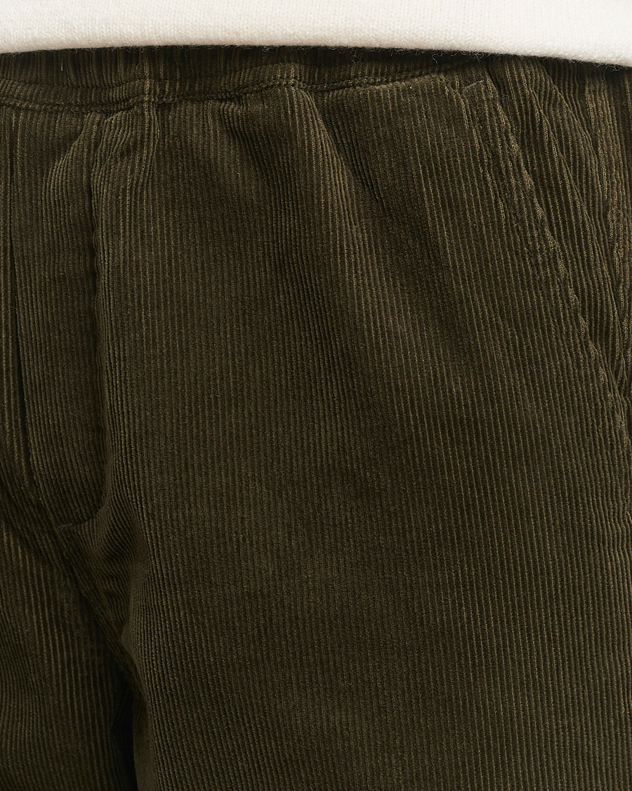 Men | Trousers | Samsøe Samsøe | Jabari Corduroy Drawstring Trousers Forest Night