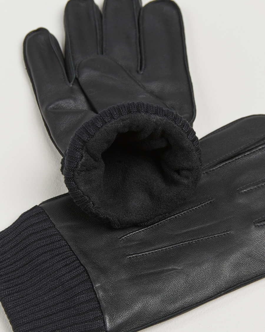 Giorgio Armani Lamb Leather Gloves Black at CareOfCarl.com