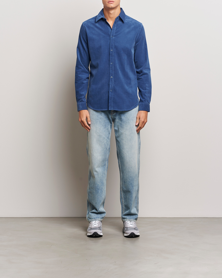 Men | Shirts | Samsøe Samsøe | Liam Baby Cord Shirt True Navy