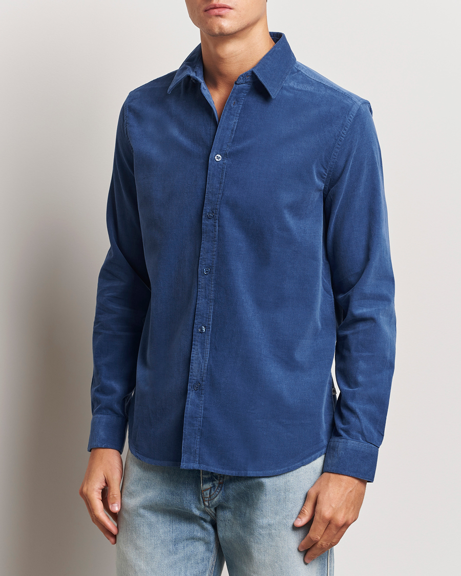 Men | Shirts | Samsøe Samsøe | Liam Baby Cord Shirt True Navy