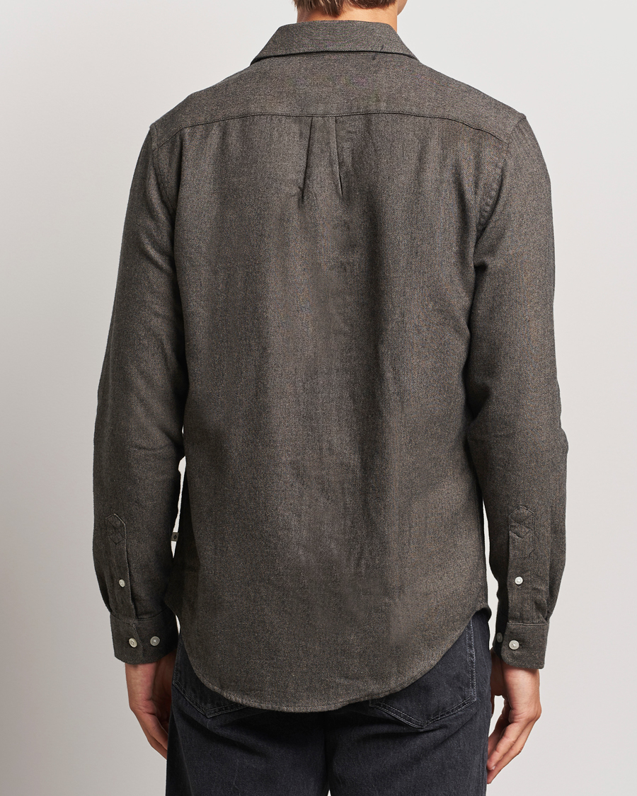 Men | Shirts | Samsøe Samsøe | Liam Brushed Flannel Shirt Major Brown Melange