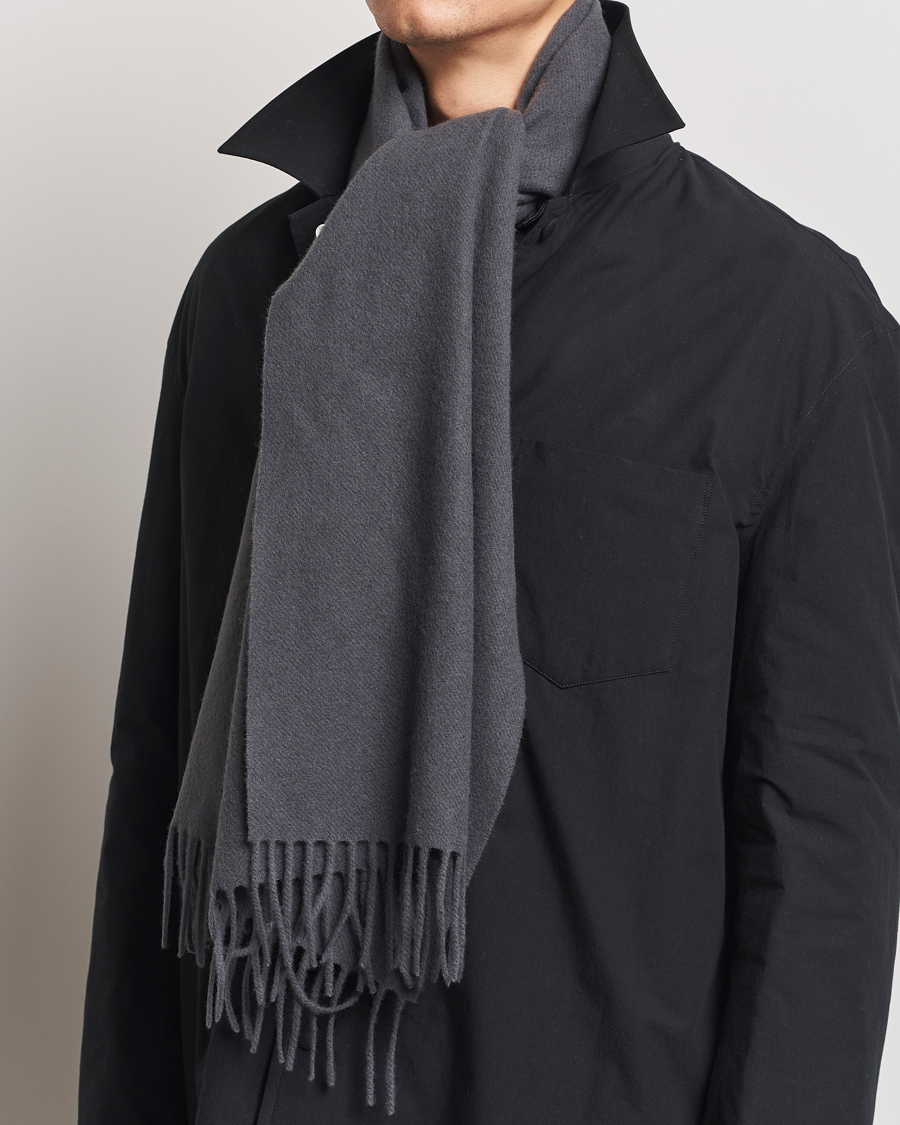 Men | Samsøe Samsøe Efin Wool Scarf Black Oyster | Samsøe Samsøe | Efin Wool Scarf Black Oyster