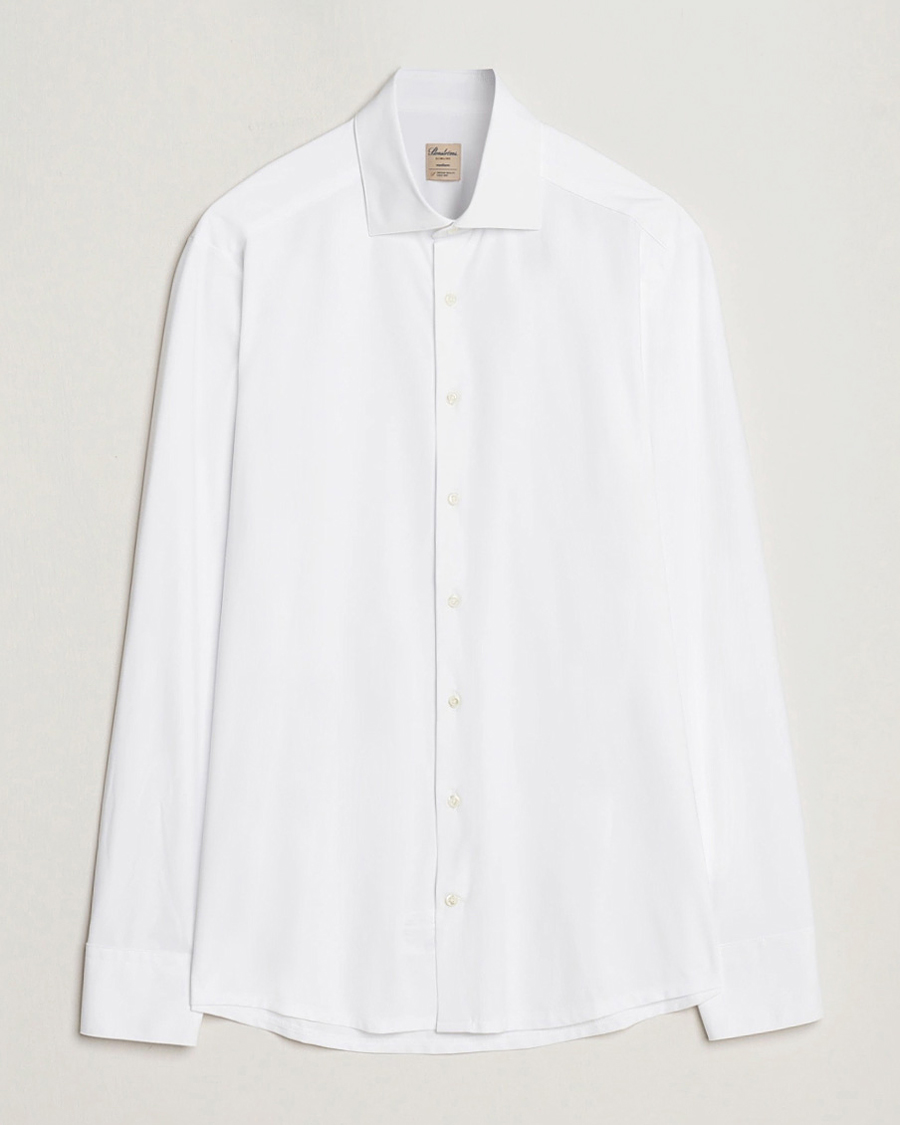 Men | Shirts | Stenströms | Slimline Stretch Jersey Shirt White