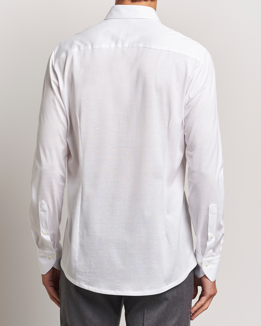 Men | Shirts | Stenströms | Slimline Stretch Jersey Shirt White