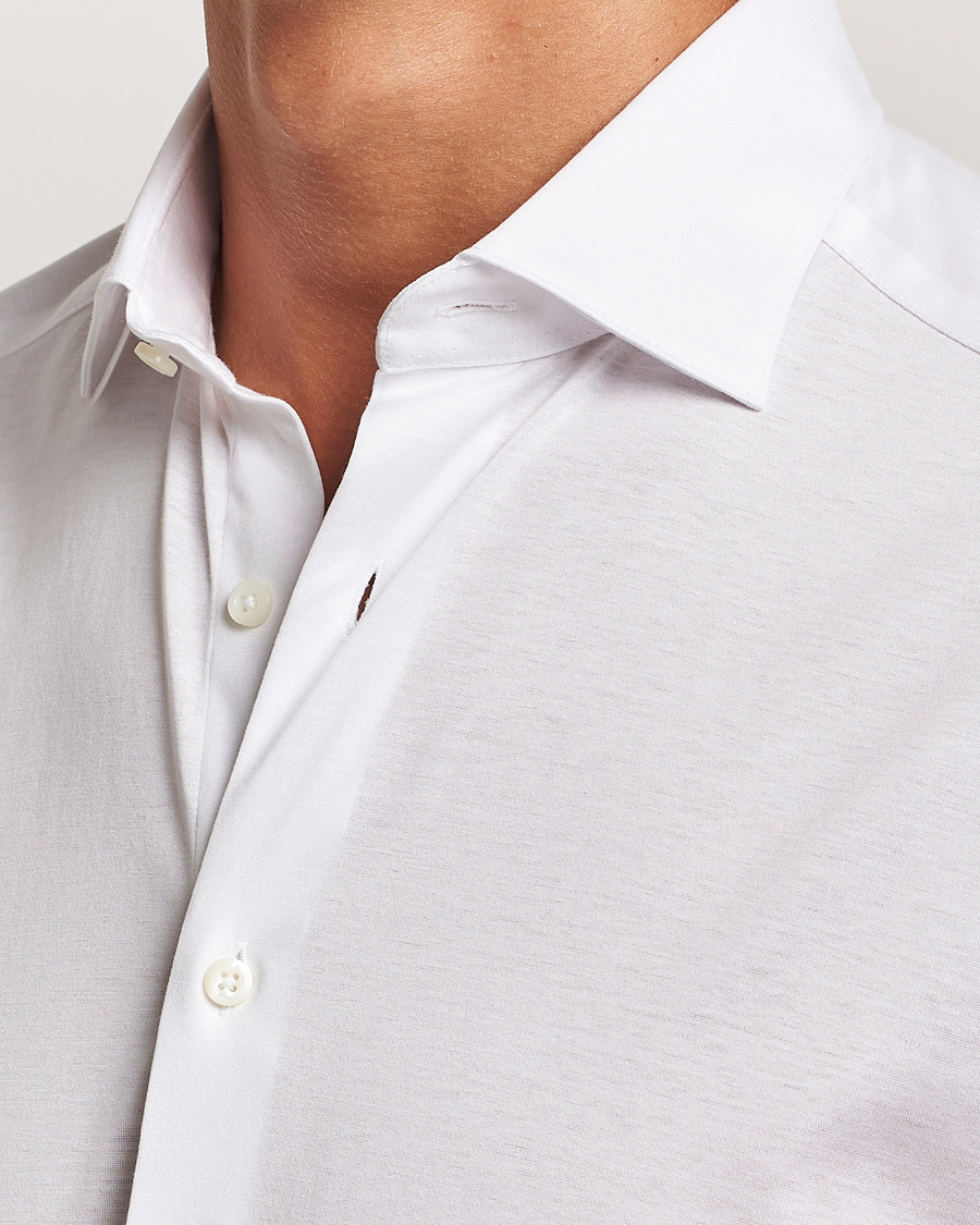Men | Shirts | Stenströms | Slimline Stretch Jersey Shirt White