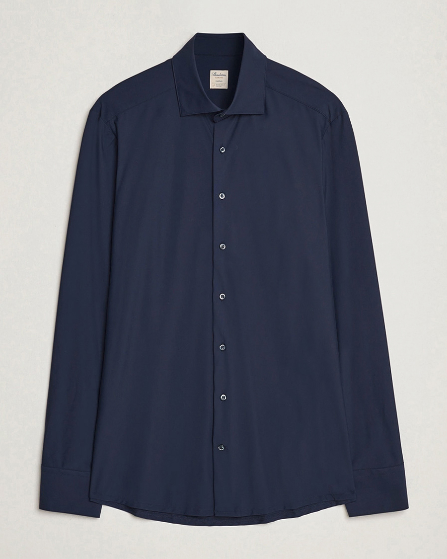 Men | Shirts | Stenströms | Slimline Stretch Jersey Shirt Navy