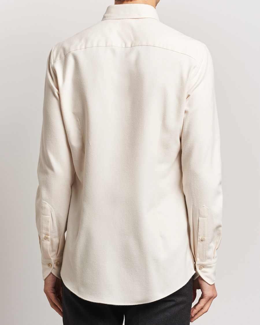 Men | Shirts | Stenströms | Slimline Flannel Shirt Beige