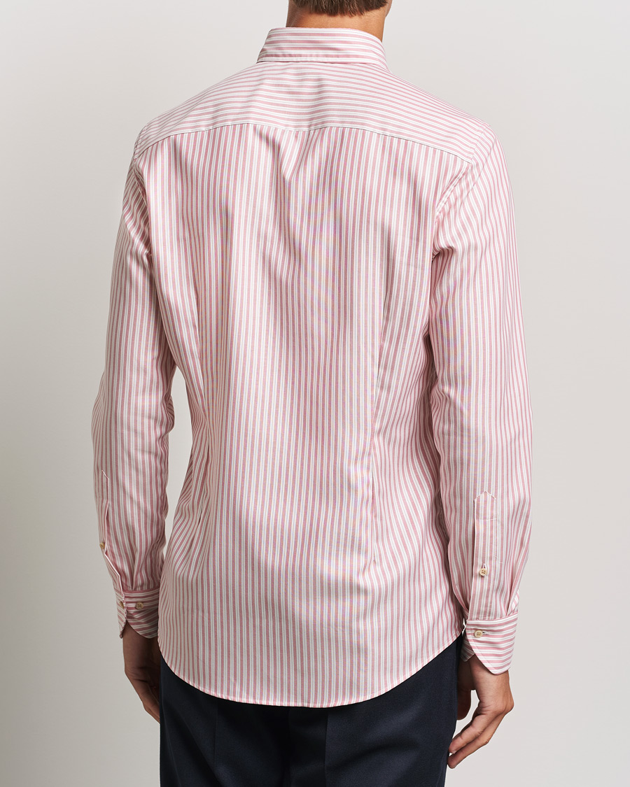 Men | Shirts | Stenströms | Slimline Vintage Stripe Oxford Shirt Red