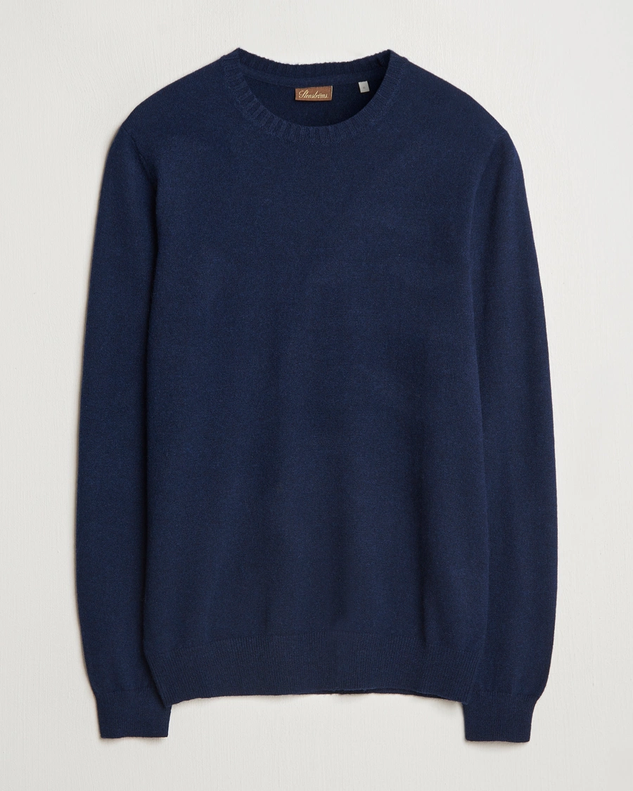 Men | Sweaters & Knitwear | Stenströms | Cashmere Crewneck Navy