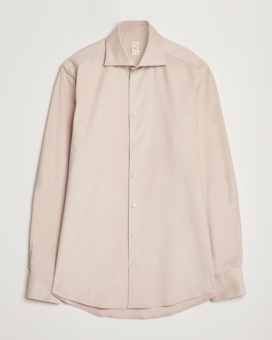 Men | Shirts | Stenströms | 1899 Velvet Baby Corduroy Shirt Beige