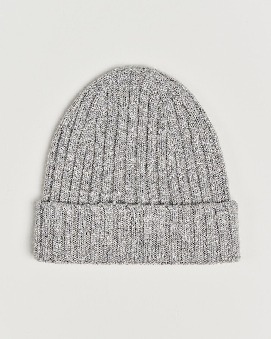 Men | Stenströms Ribbed Cotton/Cashmere Hat Grey | Stenströms | Ribbed Cotton/Cashmere Hat Grey