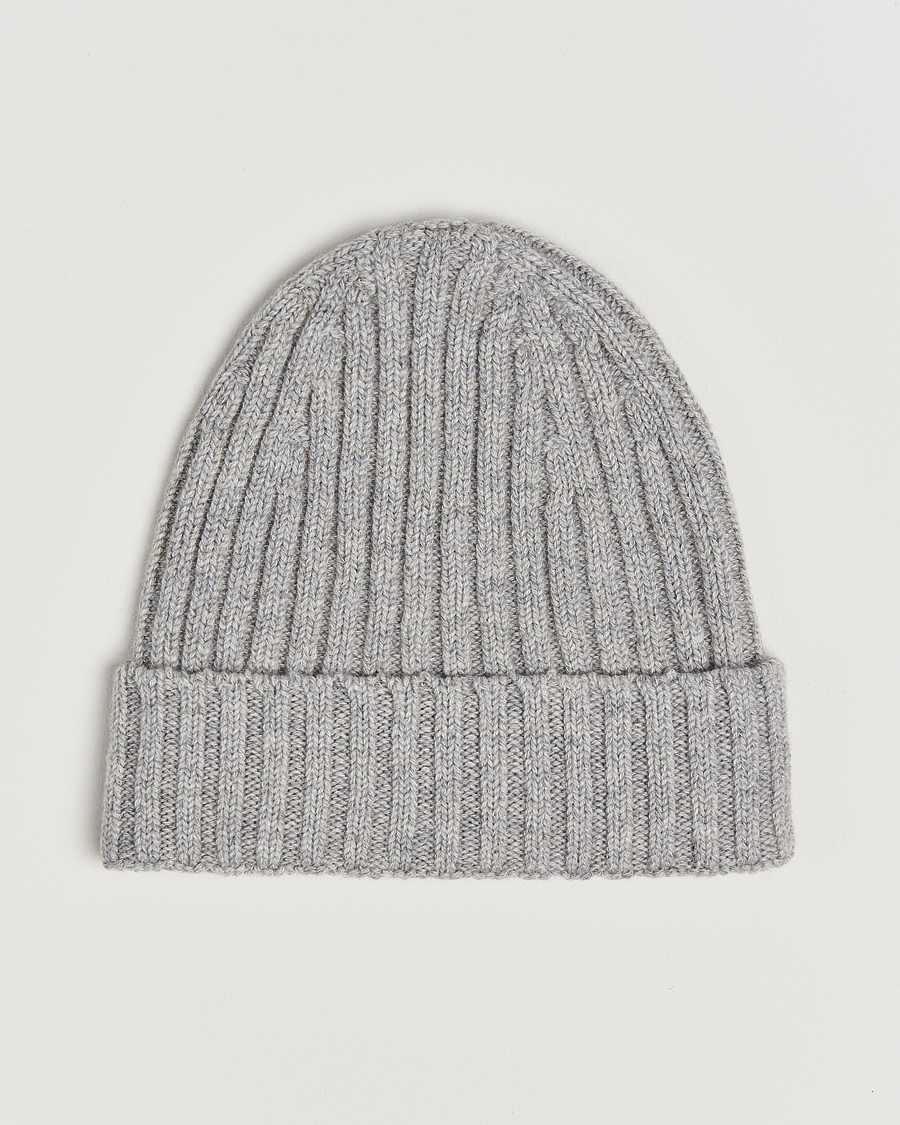 Men | Stenströms Ribbed Cotton/Cashmere Hat Grey | Stenströms | Ribbed Cotton/Cashmere Hat Grey