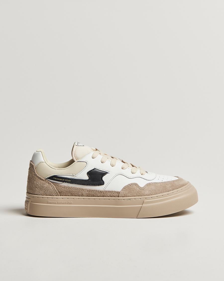Men | Stepney Workers Club Pearl S-Strike Leather/Suede Sneaker Winter White | Stepney Workers Club | Pearl S-Strike Leather/Suede Sneaker Winter White