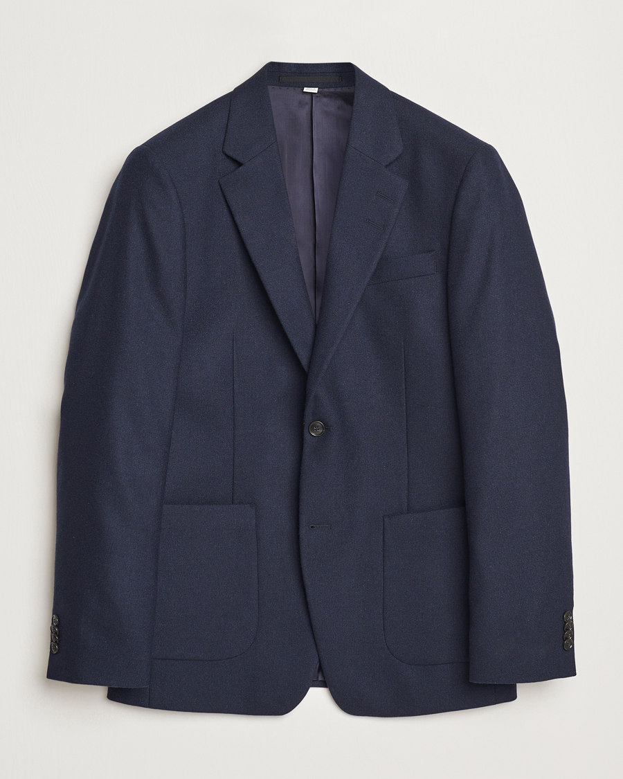 Men | Blazers | Tiger of Sweden | Justin Brushed Wool Blazer Sea Blue