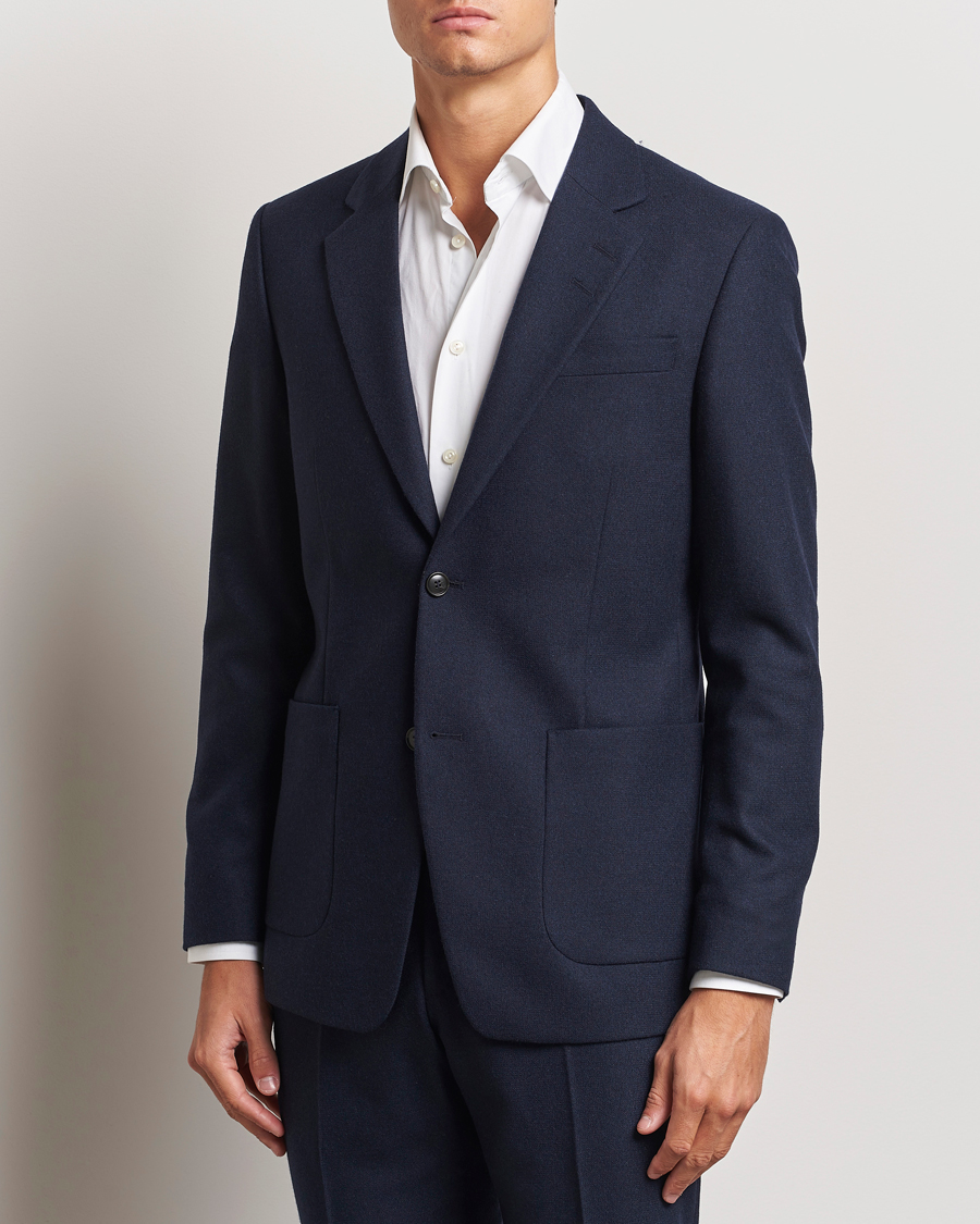 Men | Blazers | Tiger of Sweden | Justin Brushed Wool Blazer Sea Blue