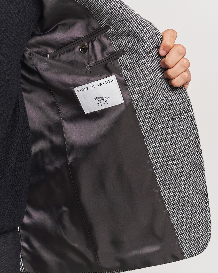 Men | Blazers | Tiger of Sweden | Justin Wool Pepita Blazer Black/White