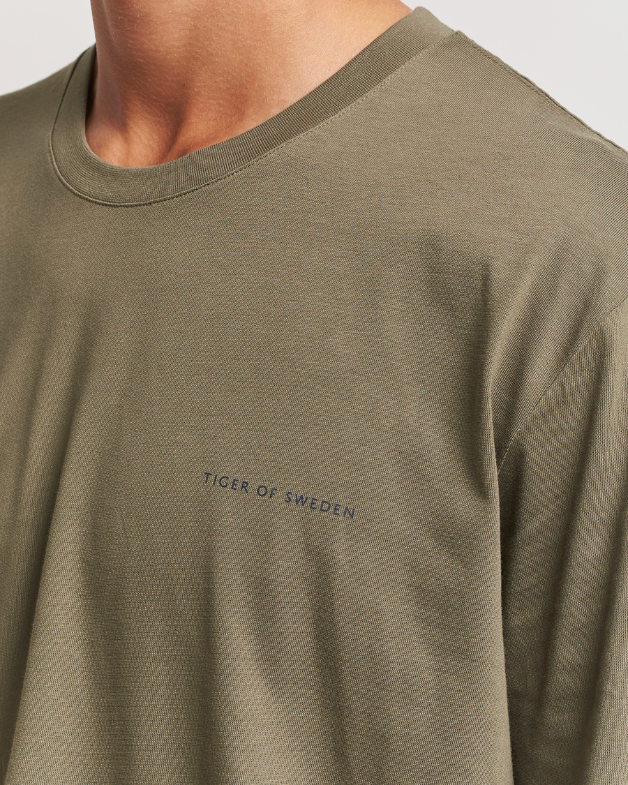 Men | T-Shirts | Tiger of Sweden | Pro Cotton Logo T-Shirt October Sage