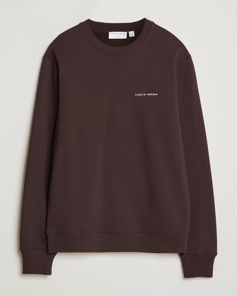 Men | Sweaters & Knitwear | Tiger of Sweden | Emerson Crew Neck Sweatshirt Dark Chocolate