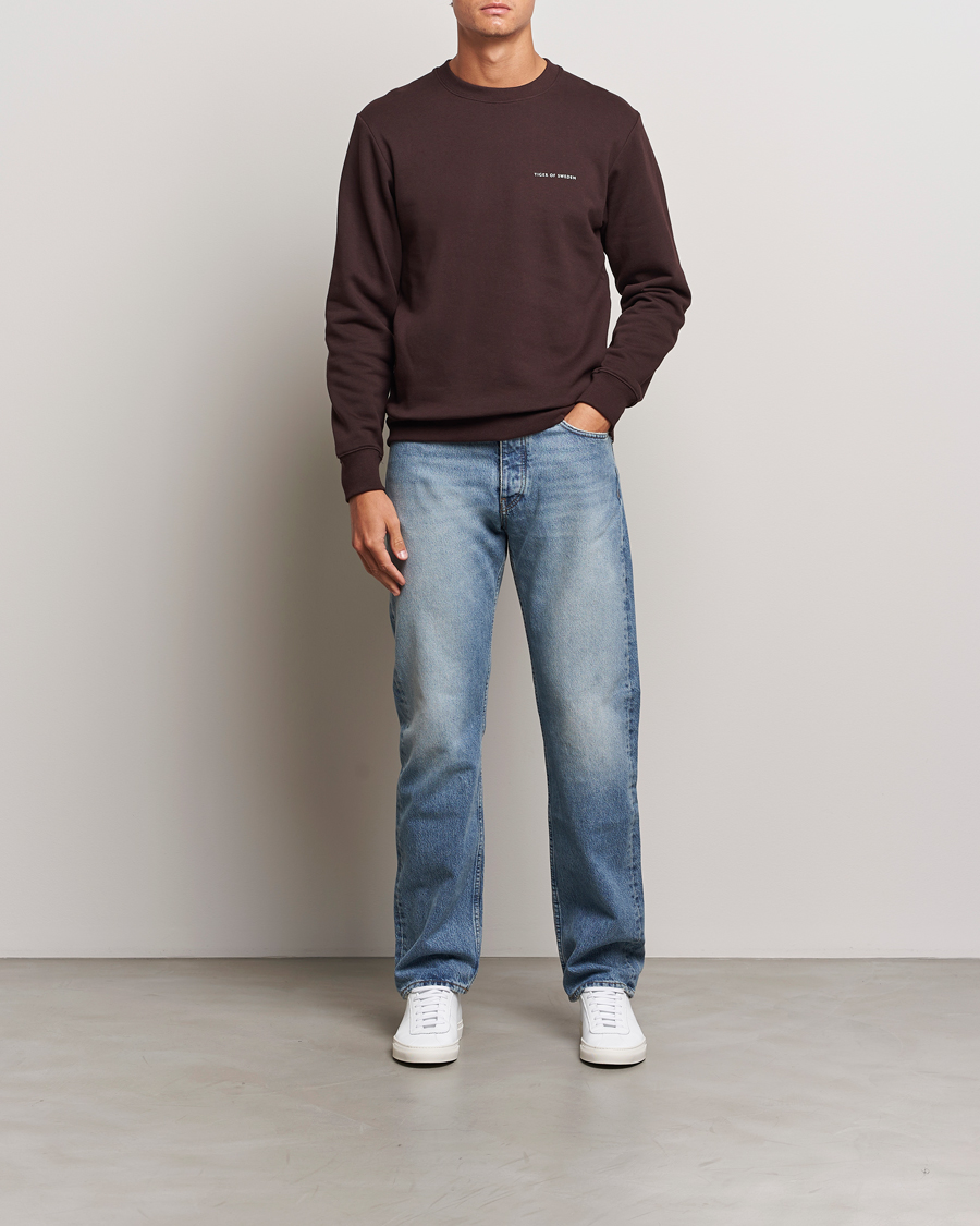 Men | Sweaters & Knitwear | Tiger of Sweden | Emerson Crew Neck Sweatshirt Dark Chocolate