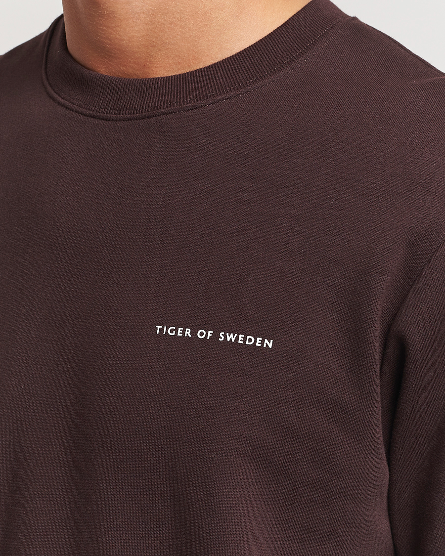 Men | Sweaters & Knitwear | Tiger of Sweden | Emerson Crew Neck Sweatshirt Dark Chocolate
