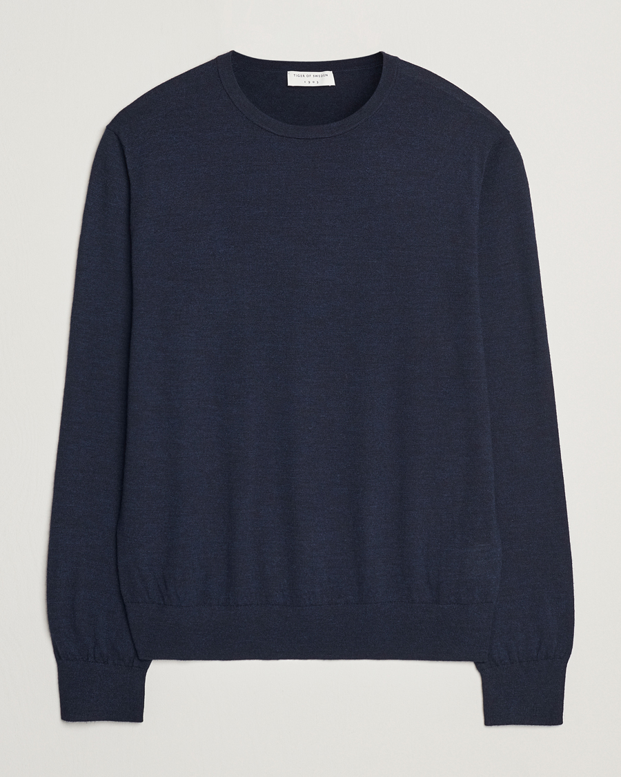 Men | Sweaters & Knitwear | Tiger of Sweden | Connor Crew Neck Pullover Light Ink