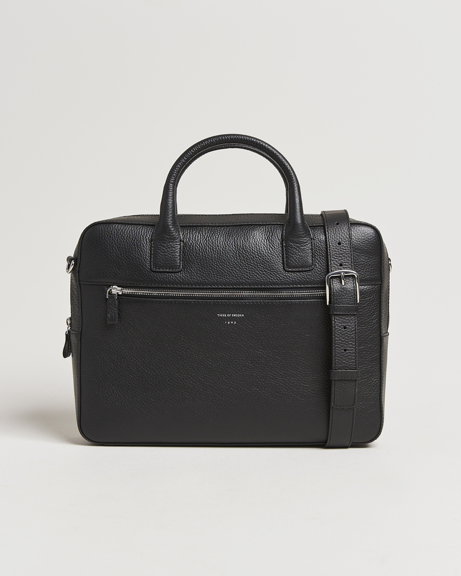 Men | Tiger of Sweden Beckholmen Leather Briefcase Black | Tiger of Sweden | Beckholmen Leather Briefcase Black